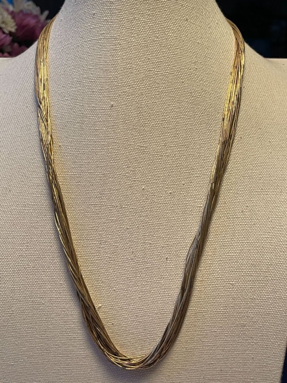 25 Strand Vtg Liquid Gold 12KGF Navajo Heishi Tube Necklace 24" Strands & Strand